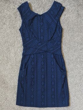 Teeze Me Size 5 Black & Blue Sleeveless Dress